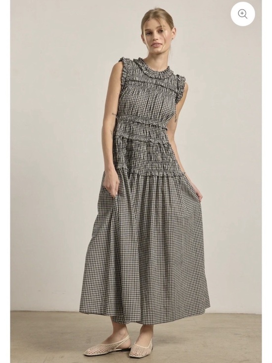 Doen Dresses & Skirts - Doen Mallory Black & White Gingham Midi Dress